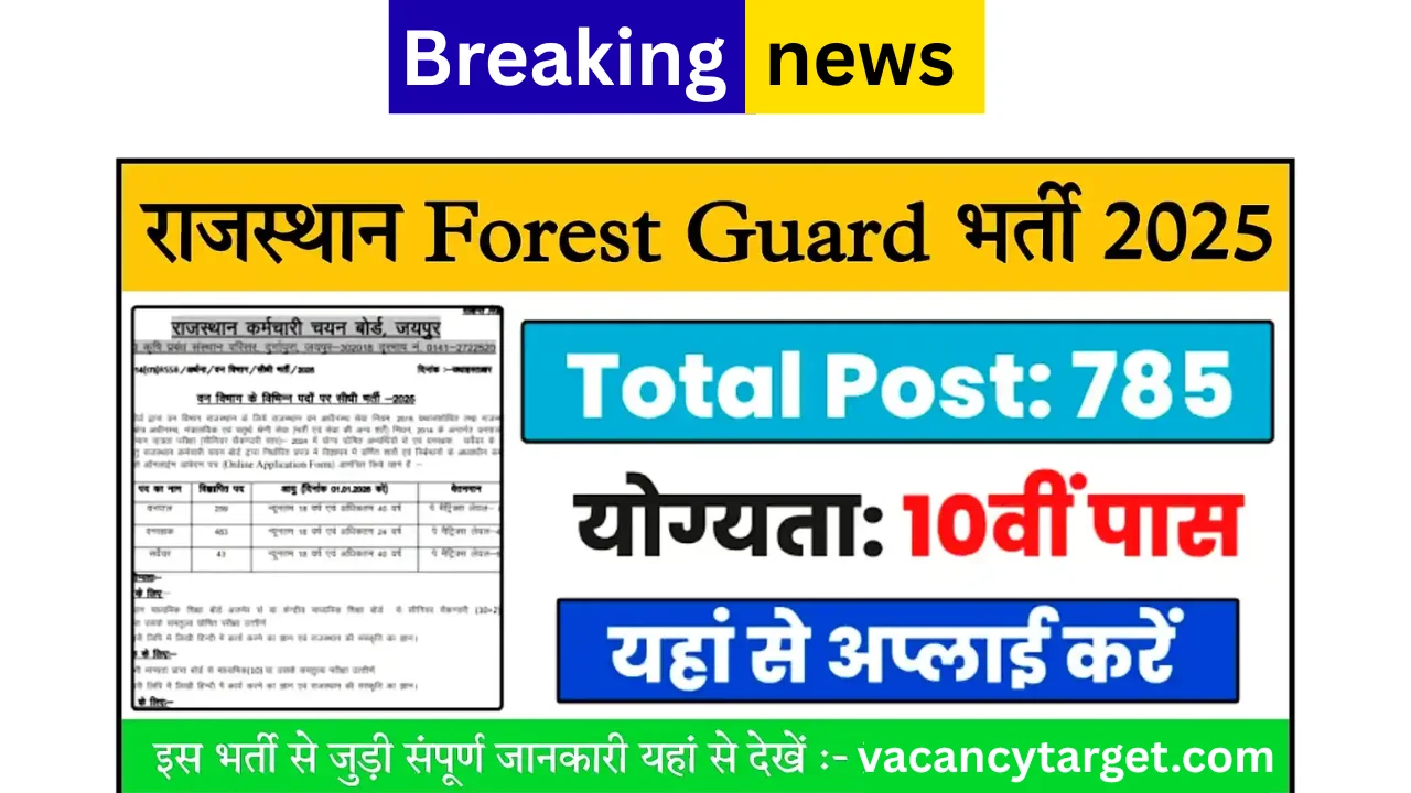 Rajasthan Forest Guard Recruitment 2025: राजस्थान में वन विभाग में आई बंपर भर्ती, देखें पूरी जानकारी